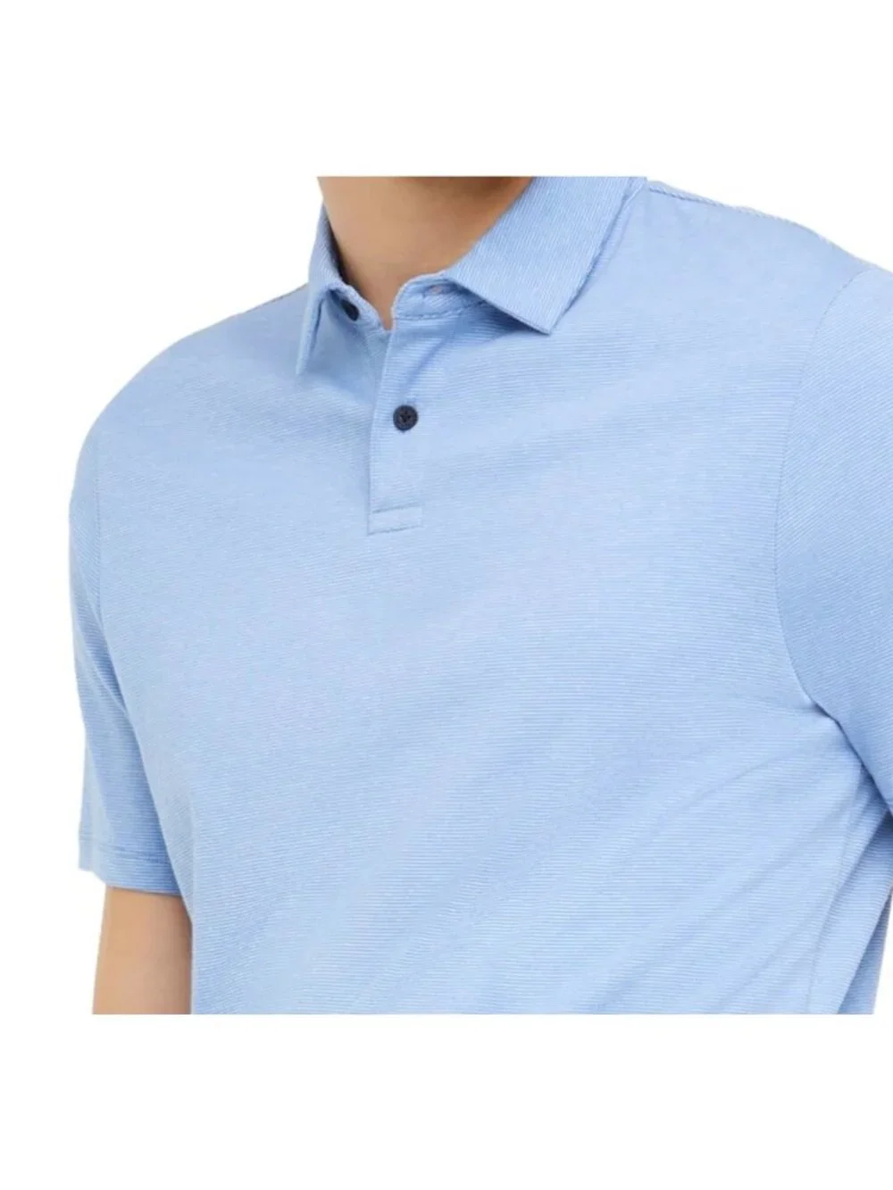NWOT Banana Republic Men's XL Blue Striped Polo Shirt 100% Cotton Short Sleeve